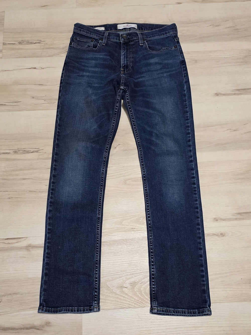Hollister Men’s Slim Straight Jeans 30x32 Dark Wash Blue Stretch Denim
